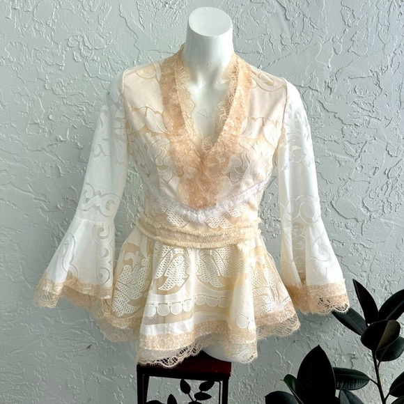 ALEXIS ALEXINA LACE TOP IN PEARL WHITE, size Small - Picture 2 of 12